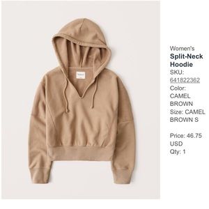 A&F • Split Neck Cropped Hoodie Small